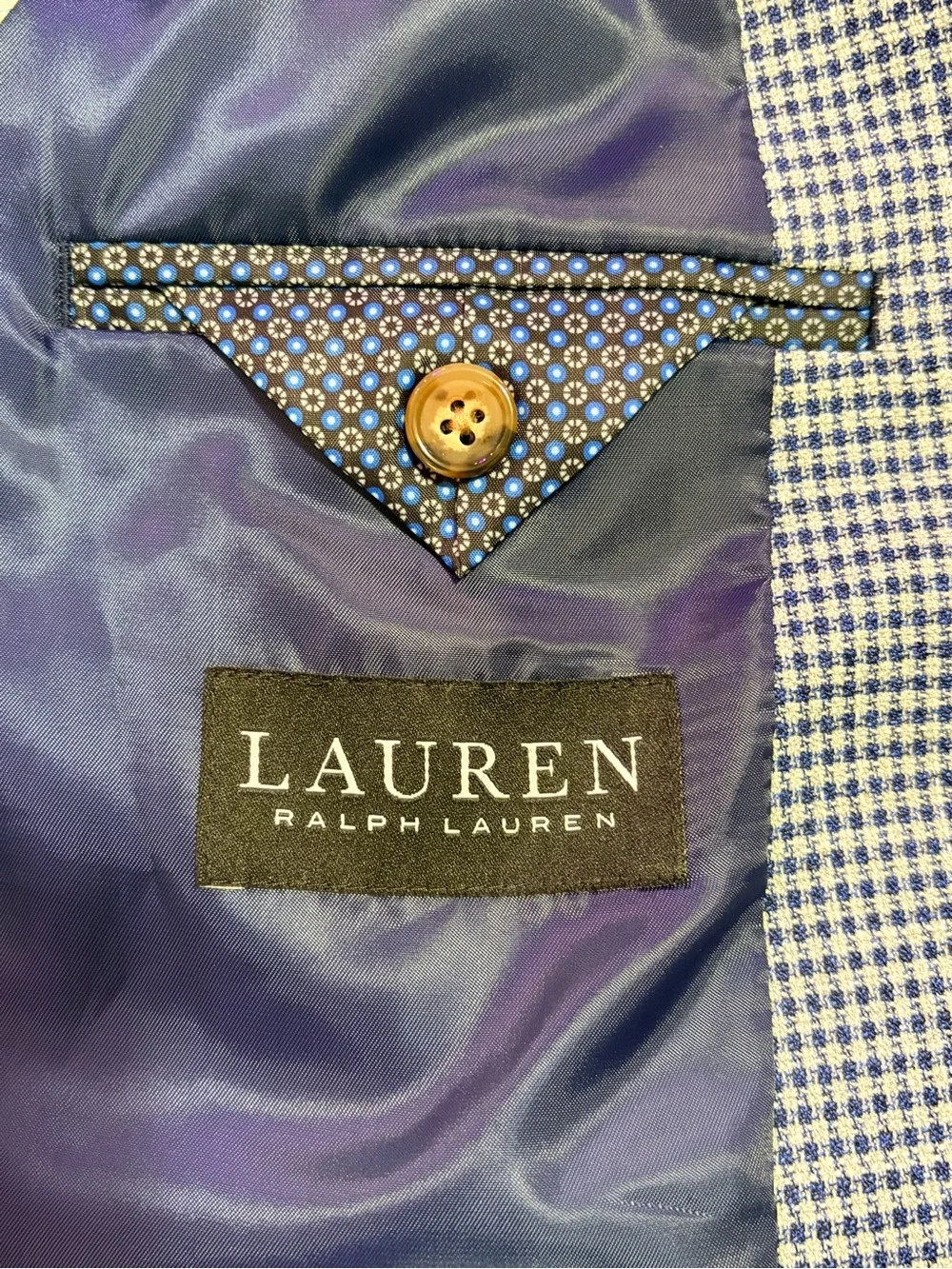 Lauren Ralph Lauren Boys 10R Blue White Gingham Sport Coat Blazer